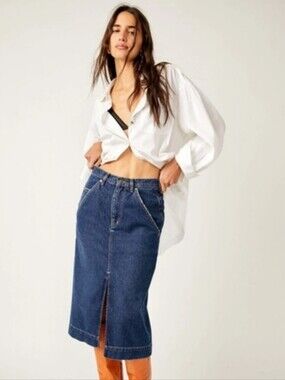 NEW Free people We The Free Wild Roses Midi Skirt